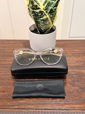 Versace VE3298B Crystal Gold Medusa Swarovski Eyeglasses 55-17-140